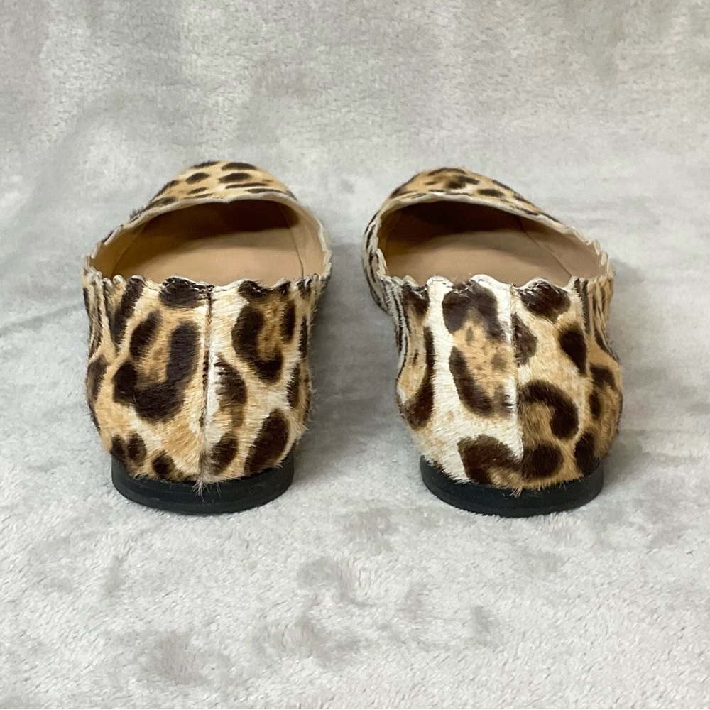 Chloe Calf Hair Scalloped Leopard Flats Womens EU 36 / US 6 - Picture 6 of 9